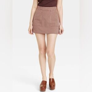 A New Day brown houndstooth fall skirt
